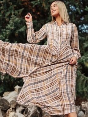 Free People Sadie Plaid Maxi